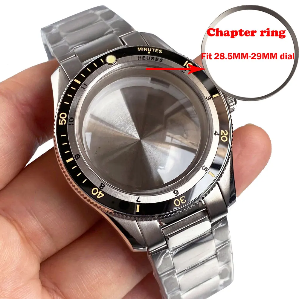 

40mm 20ATM Waterproof Diving Watch Case Chapter Ring Fit NH35 NH36 ETA2824 PT5000 Domed Sapphire Steel Bracelet 120 Click
