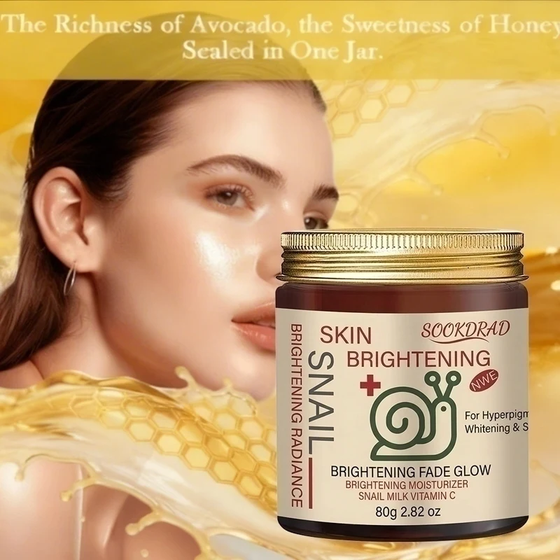 Snail Brightening Moisturizer, Snail Extract+Vitamin C, Glow Skin, Face/Neck, Young Women,80g,All Skin,Daily Care