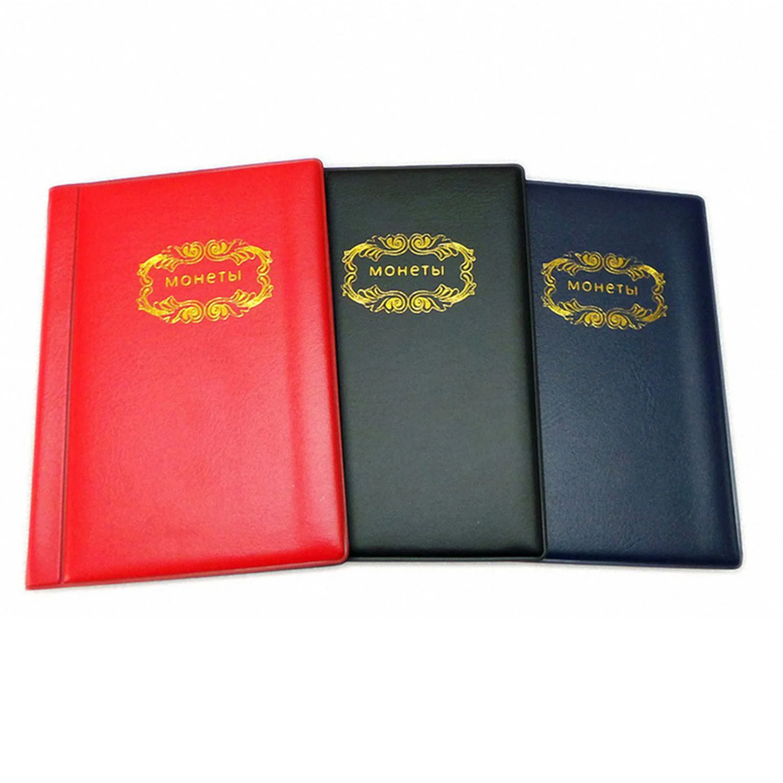 Coin Album Collection Book None - Store And Display Black Blue Coin Collection Album PU Leather PU Leather Cover