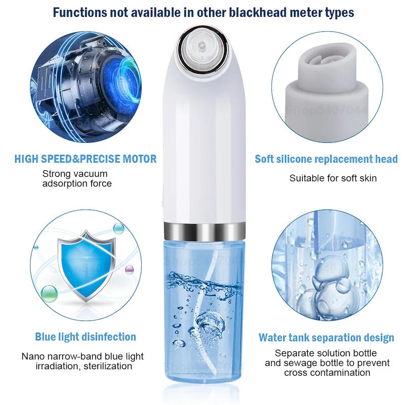 전문 얼굴 리프팅 클렌저 전기 마이크로 소형 버블 워터 사이클 여드름 제거기 모공 진공 블랙헤드 제거기