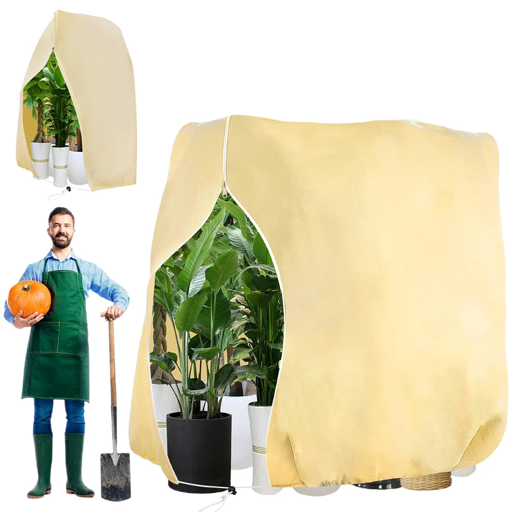 

Frost Cold Protection Plant Protection Bag with Zip Drawstring Winter Plant Protection Cover for Trees Palm Trees Balcony Plants