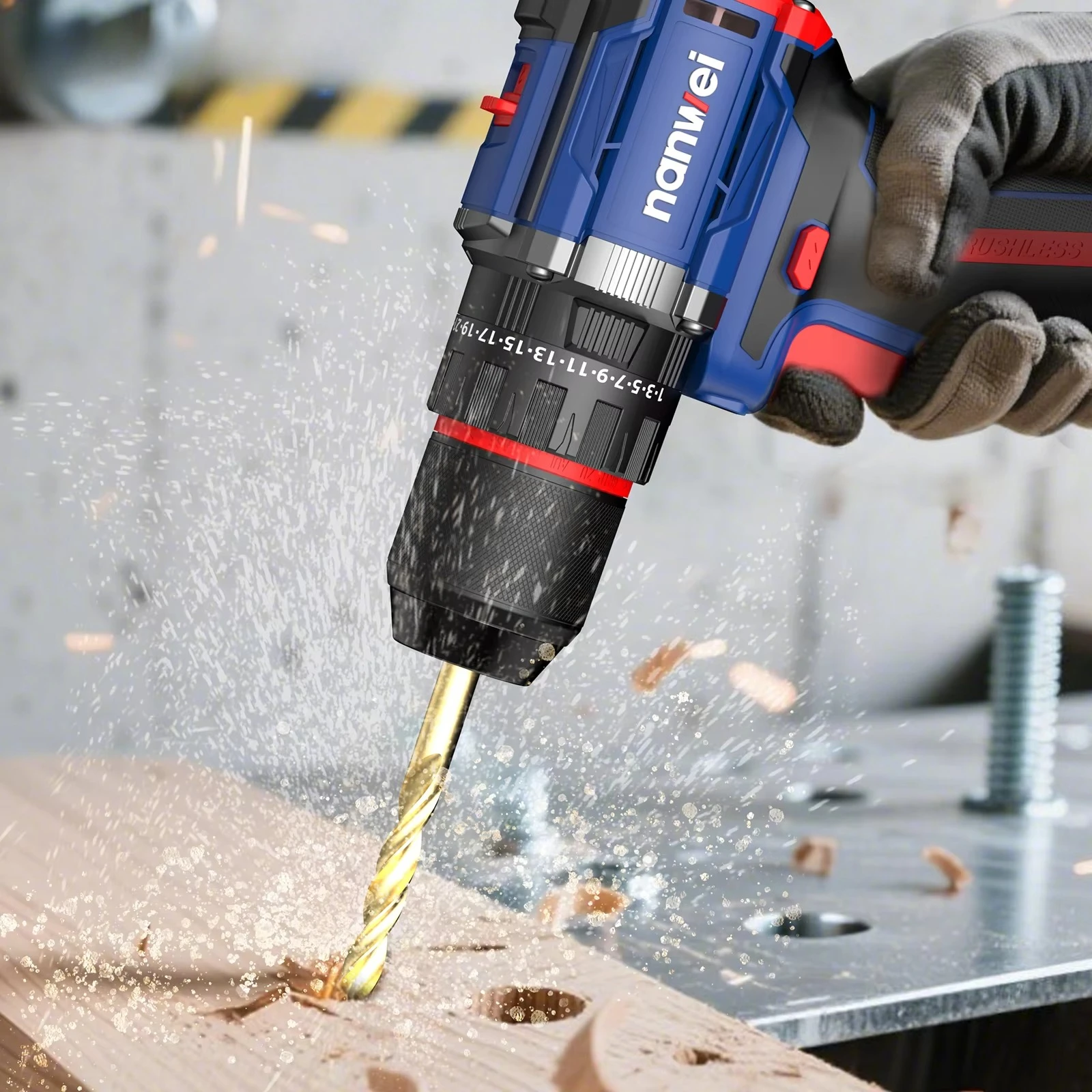 

Brushless Electric Drill 20V High-Power Cordless Drill for Professional Construction & Metal Drilling