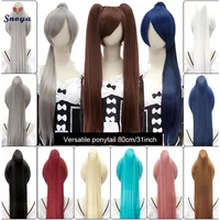 Extensiones de cola de caballo con clip de garra larga y recta, versátiles, sintéticas, Snoya, 80cm, para diseño de traje antiguo, rojo, morado, rosa, azul y negro