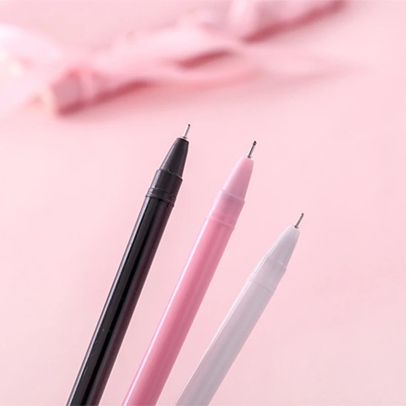 Bolígrafo de Gel de 0,5mm para estudiantes, pluma de plástico con dibujos de animales Kawaii, gato, cerdo rosa, papelería de oficina, 1 piezas