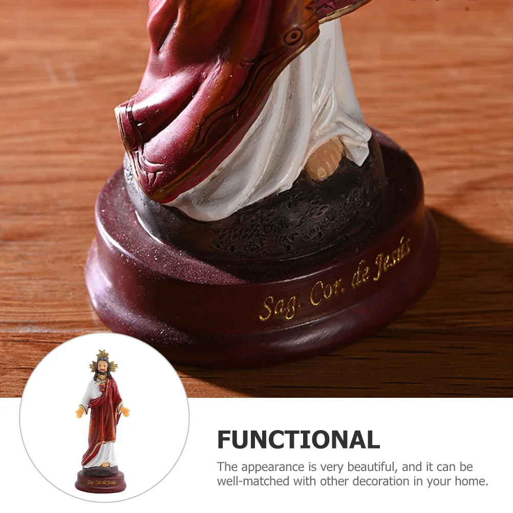 

Desktop Religious Jesus Statue Resin Church Decor Sacred Ornament High Quality Craftsmanship Realistic Design for Indoor Scene