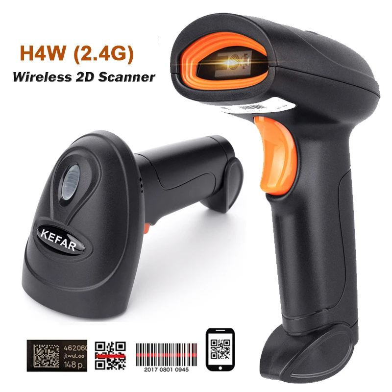 H4B Bluetooth Wireless Wired Barcode Scanner 2D QR Codes Reader PDF417 and H3 Handheld Barcode Reader Support for Logistic Store