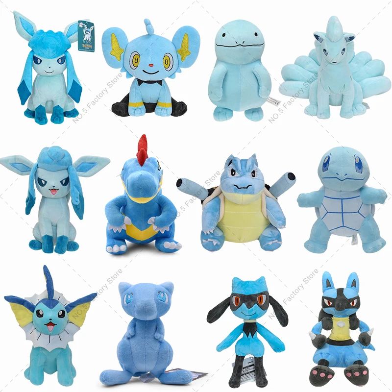 Pokémon Cartoon Stuffed Animal Doll, Brinquedo de pelúcia, Squirtle, Lucario, Manaphy, Quagetti, Froakie, Piplup, Vaporeon, Sylveon, Presentes de Halloween