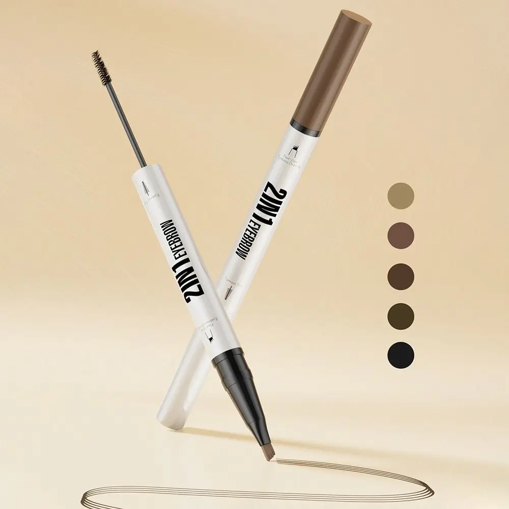 2in1 Flüssige Augenbrauen, langlebig, schnell trocknend, zweizackiger Augenbrauenstift, natürliche, wasserfeste Augenbrauen-Färbecreme, professionelles Make-up