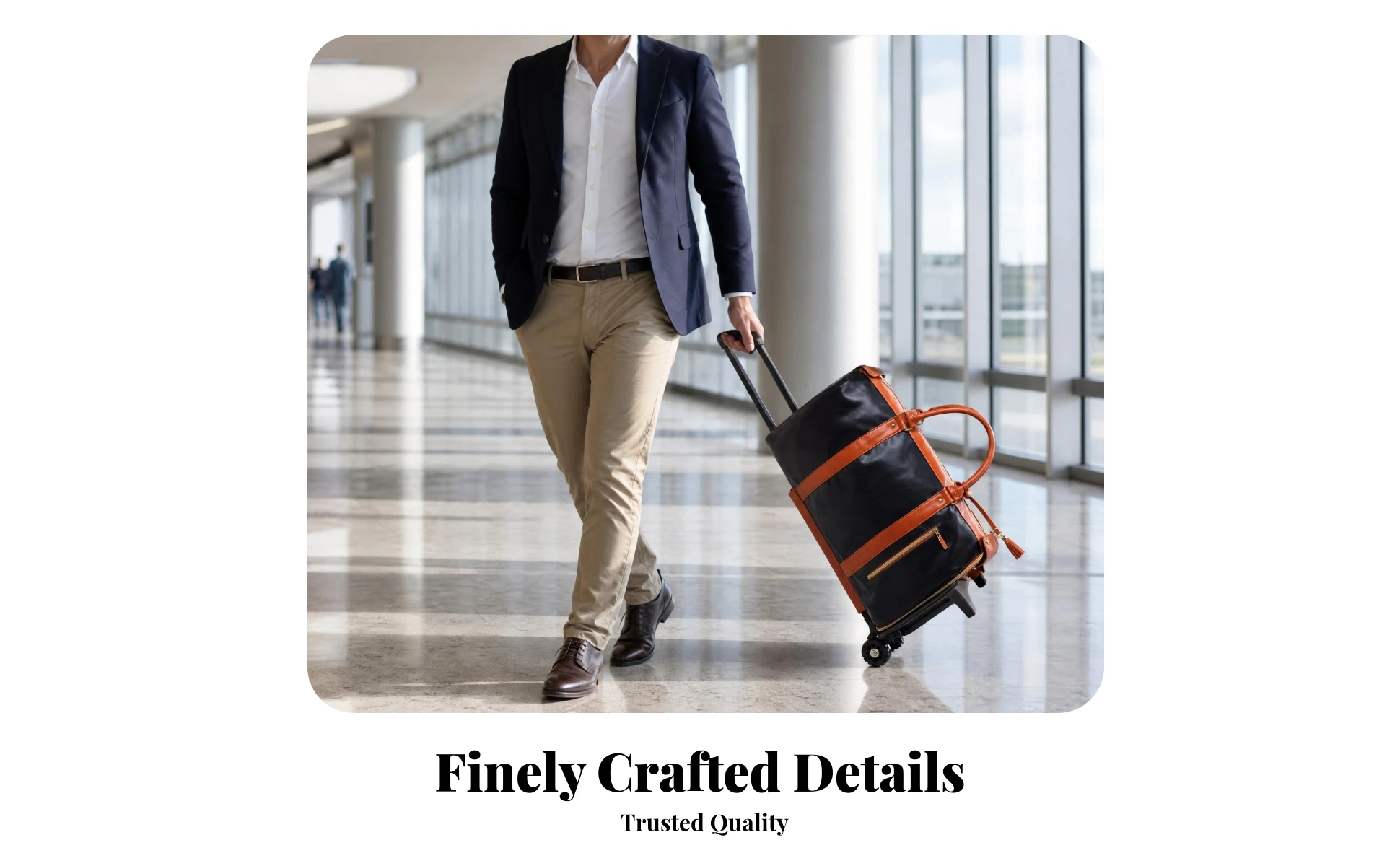Rolling Garment Bag Contrast Trim Two Wheels Travel Luggage Secure Zipper Trolley Garment Bag