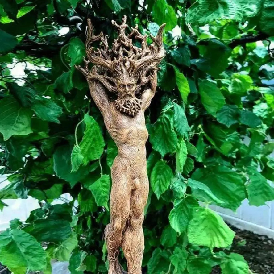 1 Pcs Forest Goddess Couple Statue Resin Desktop Decoration Craft Garden Handicraft Ornaments Tree God Figurine Statue Ornaments