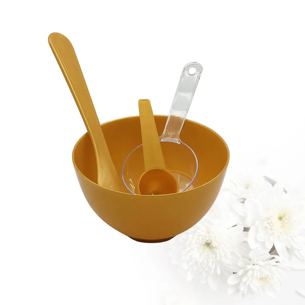 2Sets Facial Mask Tool Set DIY Plastic Mixing Bowl Stick Measuring Cup Spoon for Skin Care Application Gift for Women