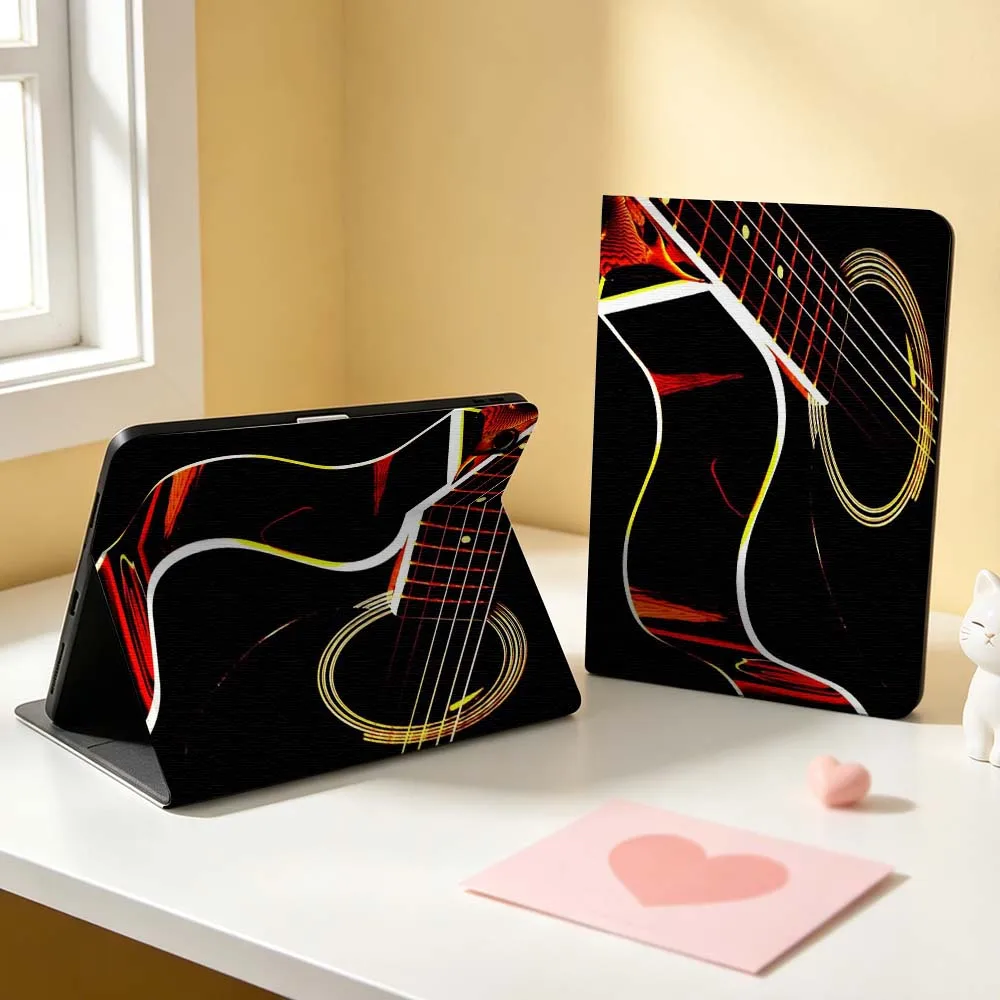 Guitar Strings Art Picture For Apple iPad Pro Mini Air A16 A17 A14 4 5 6 7 6th 12th Gen M5 11 13 M4 Pen Tray Tablet Case Soft
