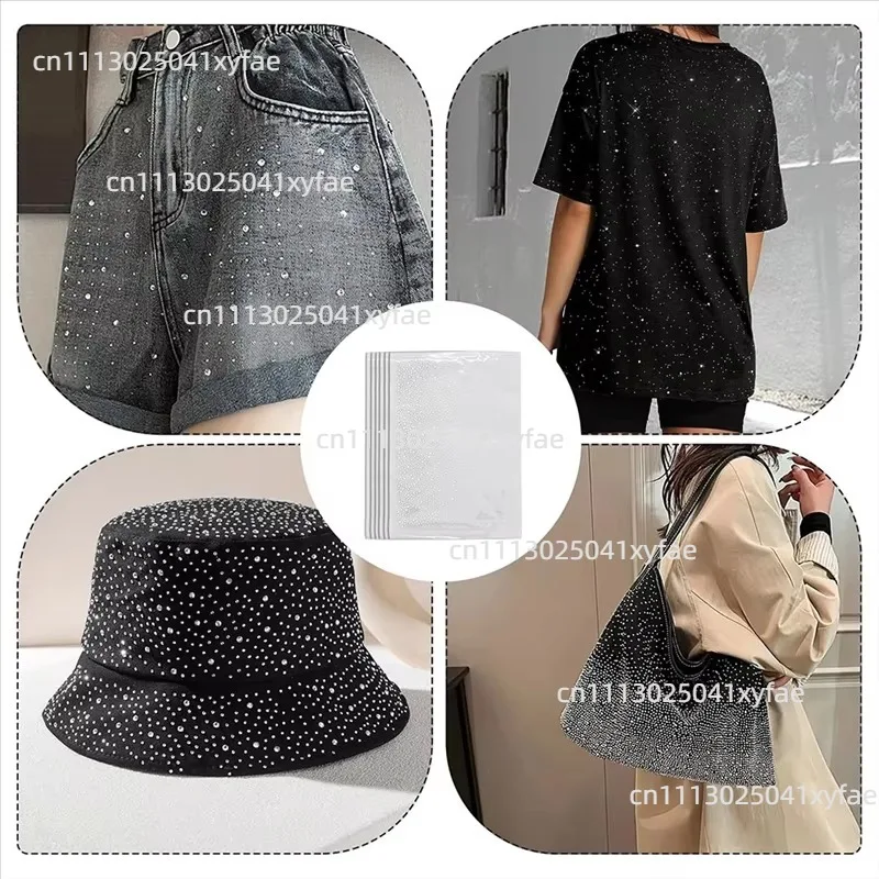 17Pcs Hotfix Rhinestone Sheets, Iron-On Glitter Rhinestones for DIY Crafts, Clothes & Fabric Decoration Accessories