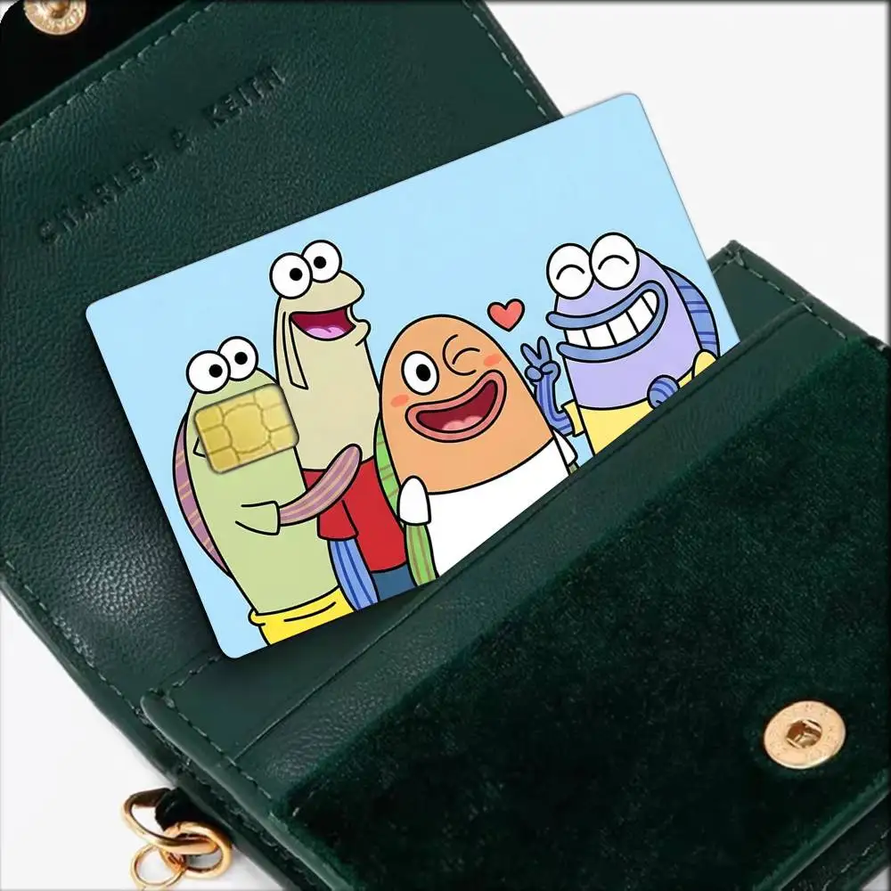 the citizens of Bikini Bottom   Waterproof Film Skin Cover Credit Card Stickers Debit Front Bank Bus Pass