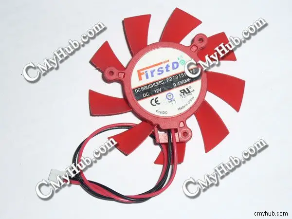 For Firstd FD7015H12S DC12V 0.43A 39X39X39mm 2Pin 2Wire Graphics Cooling Fan FD7015H12S