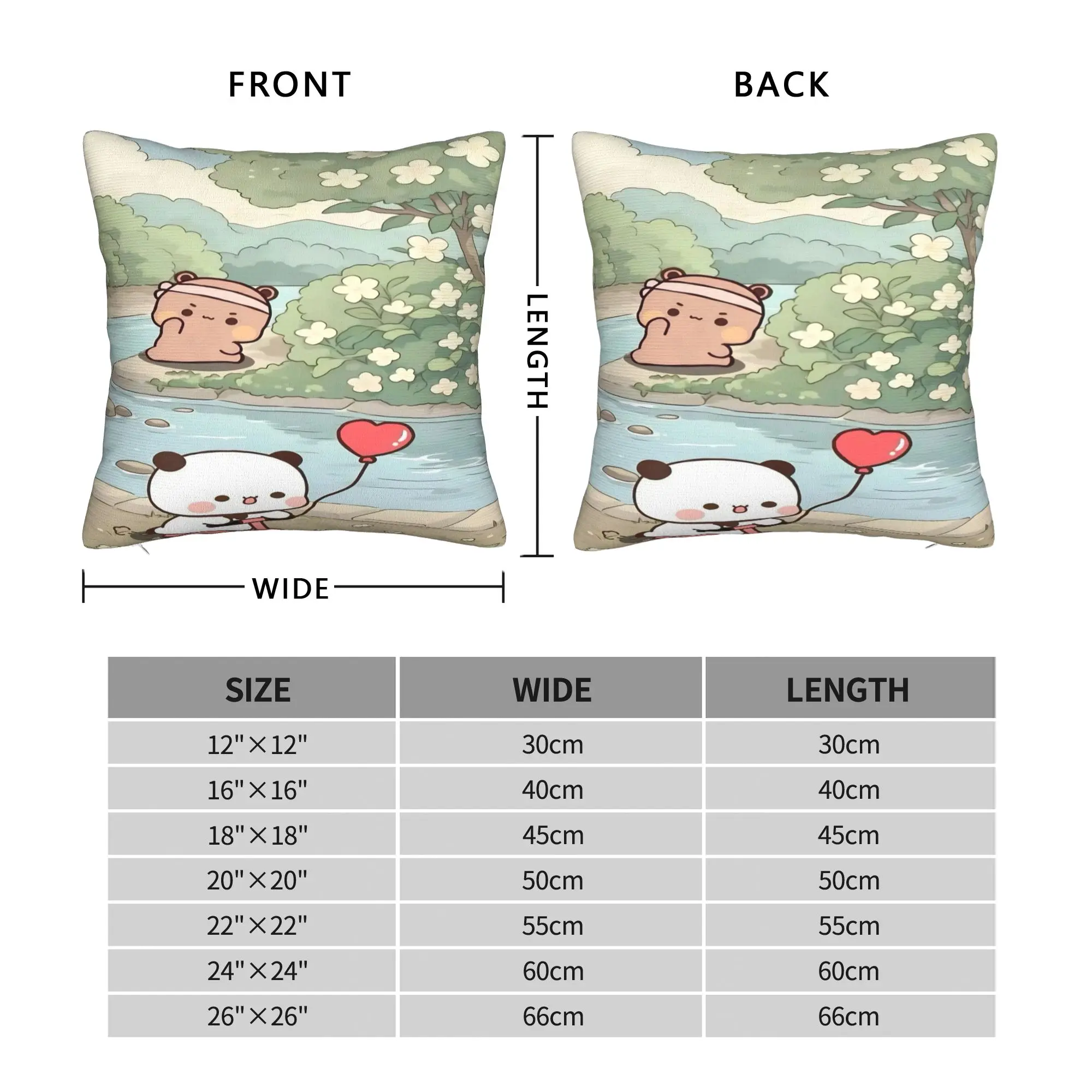 Pillow Cover Kawaii Bear Graphic Cushion Cover Bubu Dudu Morden Pillow Case For Sofa Home Decoration Pillowcases