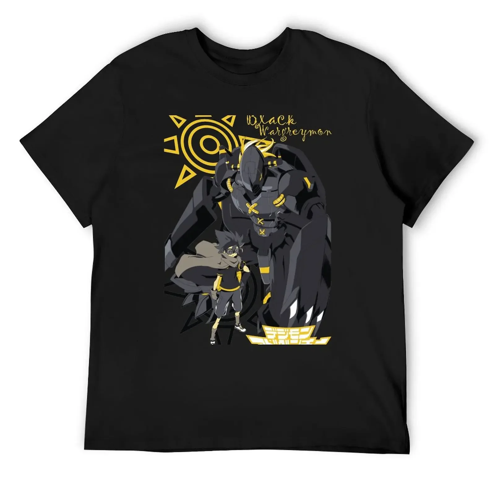 Black Wargreymon T-Shirt graphic t shirts blanks street wear vintage graphic tee Men's t-shirt