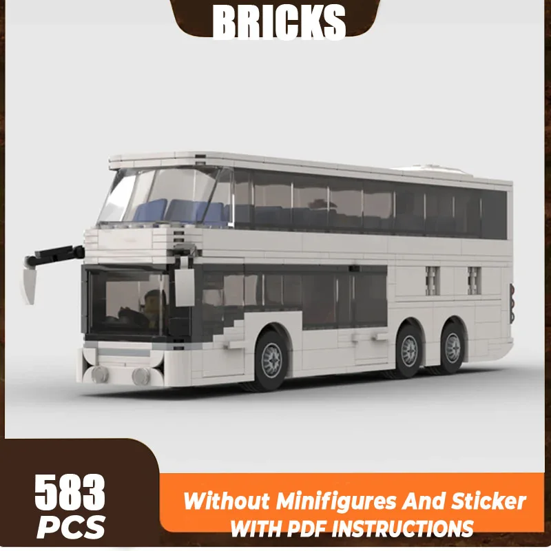 Moc Building Bricks City Car Model Double Decker Coach Bus Technology Modular Blocks Gifts Toys For Children DIY Sets Assembly