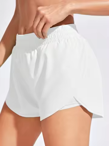 Calções esportivos femininos elásticos yoga corrida treino ginásio shorts de fitness leve secagem rápida confortável