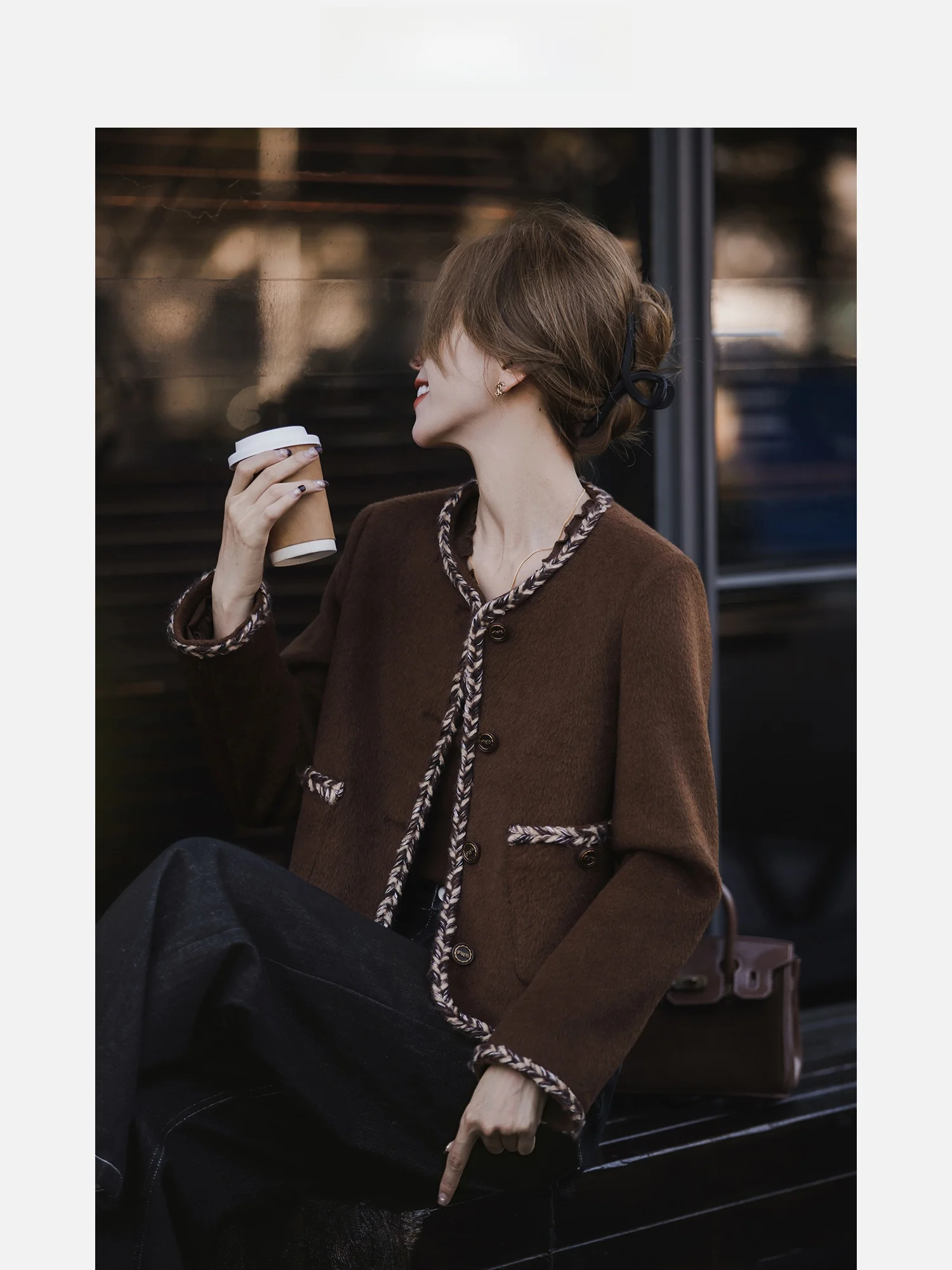 

Женская модная одежда Ele ort Emed Jaet: Новинка весенней коллекции – прямые брюки в стиле Little Ain Little Fraance с эффектом высококачественного материала