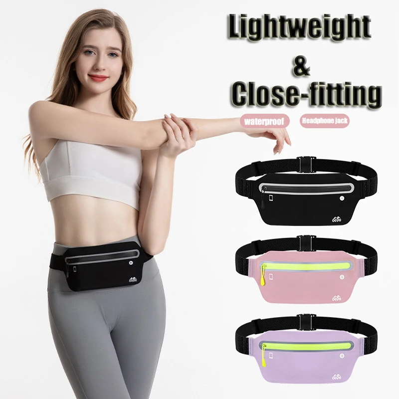 Men Women Running Mobile Phones Fanny Pack Invisible Close-fitting Ultra-thin Waterproof Reflective Outdoor Sports Waist Bag