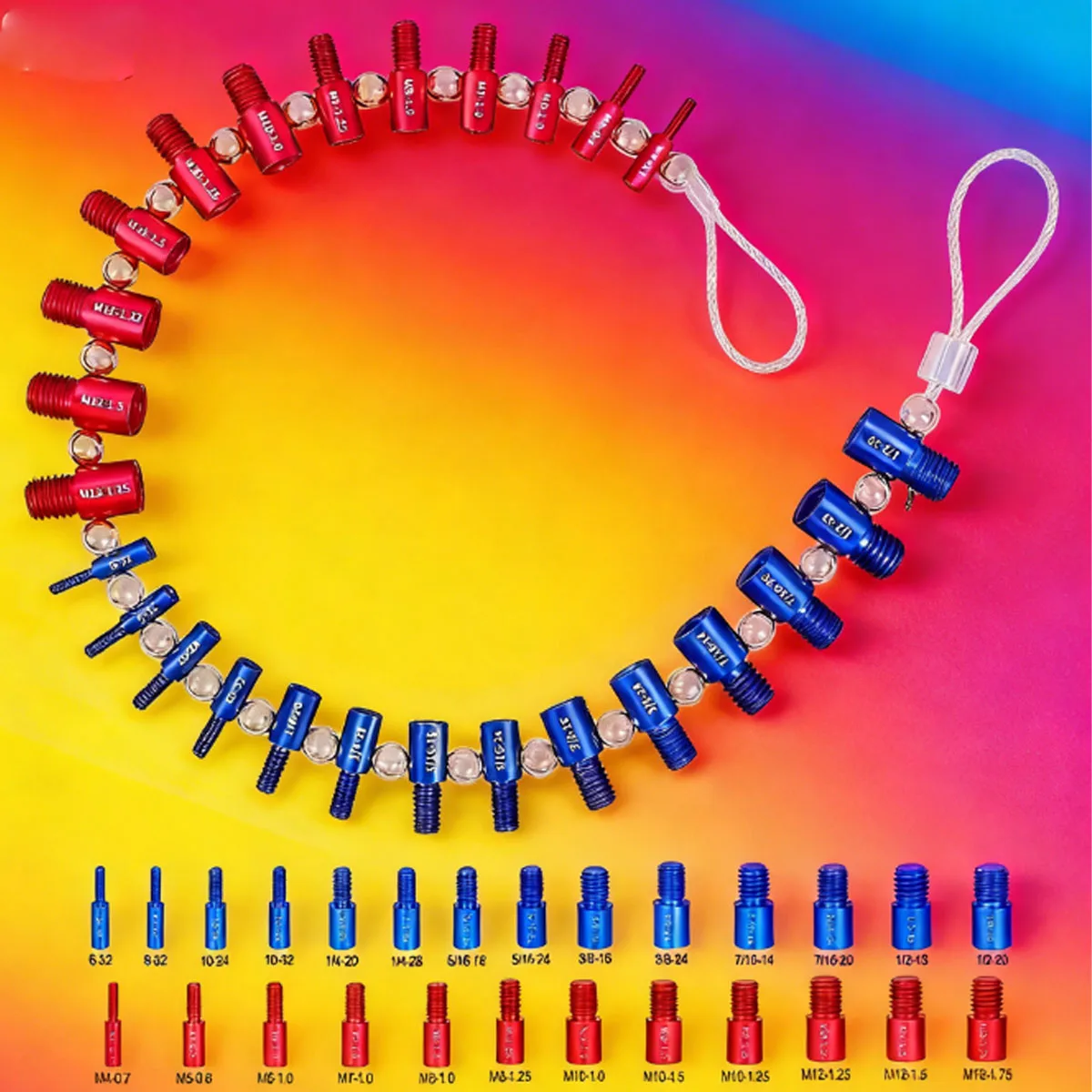 

26 шт. съемный прибор для проверки гаек и болтов — датчик размера болта для обнаружения резьбового крепления