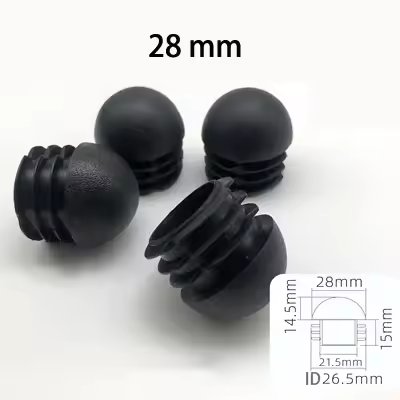 4pcs Spherical Head Black Plastic Round Head Tube Hole Plugs Chair Leg Caps Insert Plugs Floor Protector Furniture Bottom Covers - Image 20