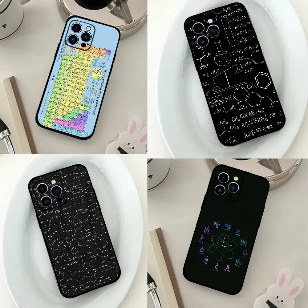 Periodensystem Chemie Handyhülle für iPhone 17 15 Pro Max 14 Pro 12 11 13 Mini X XR XS 16 Plus SE Rückseite