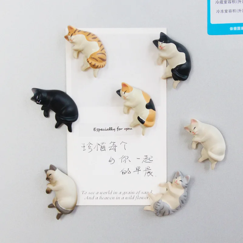 Japanese Style Cat Figure Fridge Magnet Sticky Note Magnetic Sticker Decor Creative Diy Home Miniature Ornament Accessories Toys