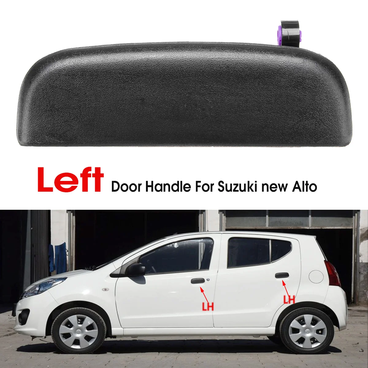 Car Front Rear Outer Exterior Door Open Handle Outside DoorKnob Left Right Black For Suzuki New Alto Outer Door Handle Parts
