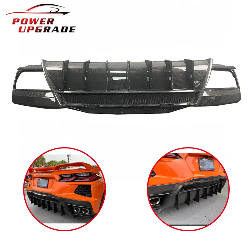 

Wholesale Carbon Fiber Rear Diffuser For Chevrolet Corvette C8 Rear Bumper Body kit