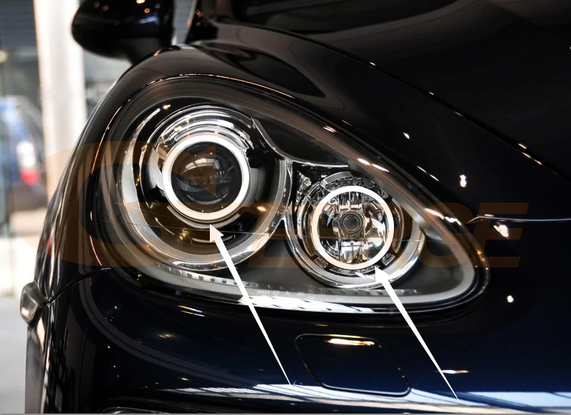 For Porsche Cayenne 958 92A 2010 - 2012 2013 2014 Day Light Bluetooth App Ultra Bright Multi-Color RGB LED Angel Eyes Halo Rings