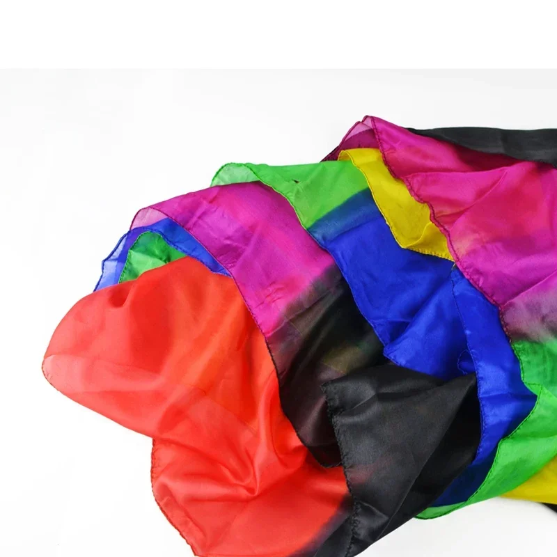 Rainbow Silk Streamer 45CM*1000CM Silk Fountain Waterfall Silk Magic Ultra-thin Scarves Magic Props Magia Fun Illusion Tricks