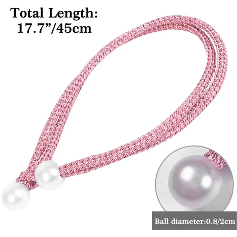 Small Pearl Pearl Curtain Clip With Strap Adjust Length Freely Curtain Holders Exquisite Installation-free Pearl Rope Home