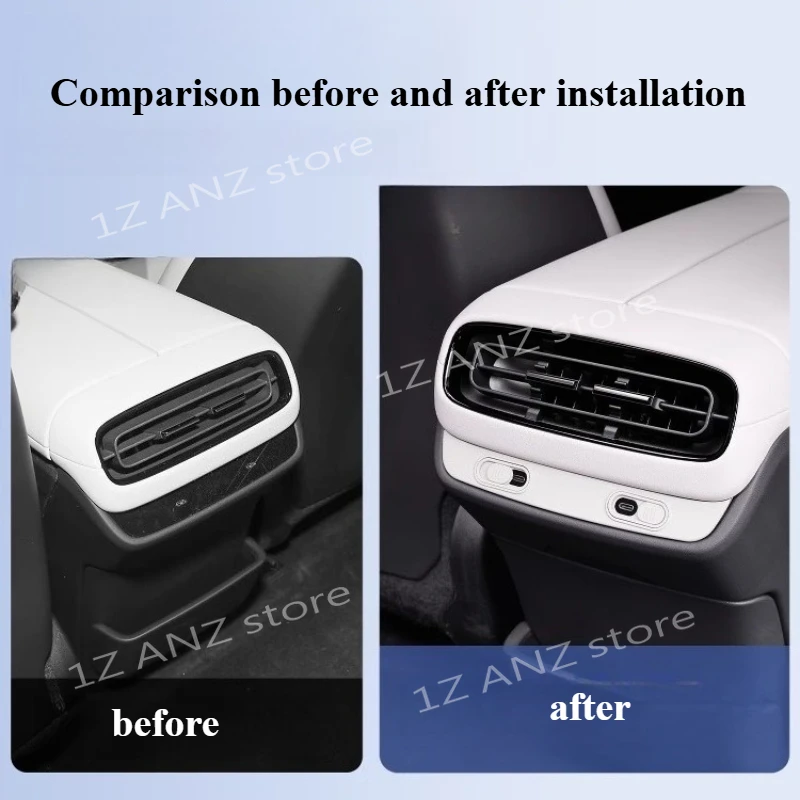 Modification Accessories For Xiaomi SU7 Rear USB Charging Port Protective Cover Rear Discharge Trend Protective Cover Interior