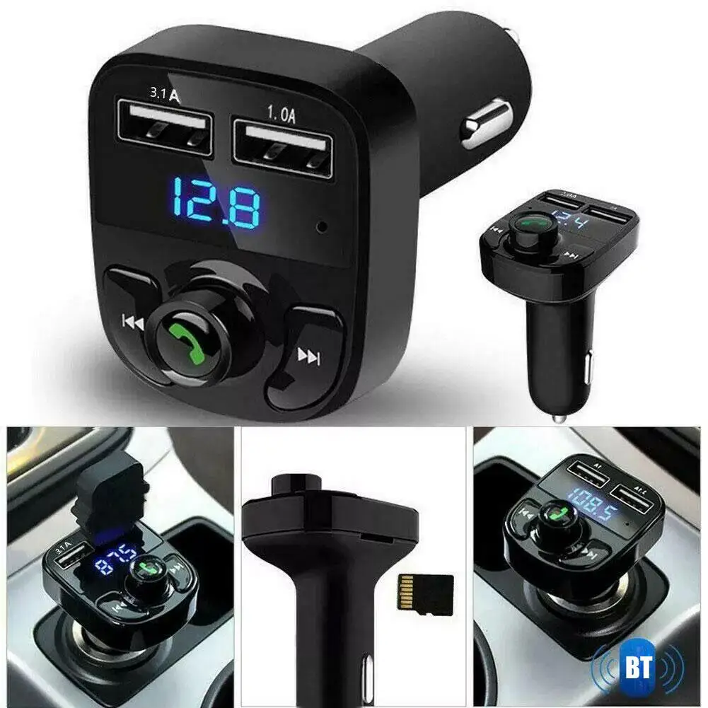 Car Wireless Bluetooth FM Transmitter Wireless Hands-free Communication MP3 PlayerUSB Car Kit Car Charger Adapte