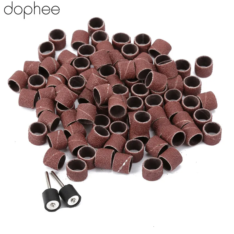 

100Pcs Dremel Accessories 12.5mm Grit 80# Sanding Bands +2Pcs 3.17mm Sanding Drum Mandrel Dremel Rotary Machine Tool Dophee