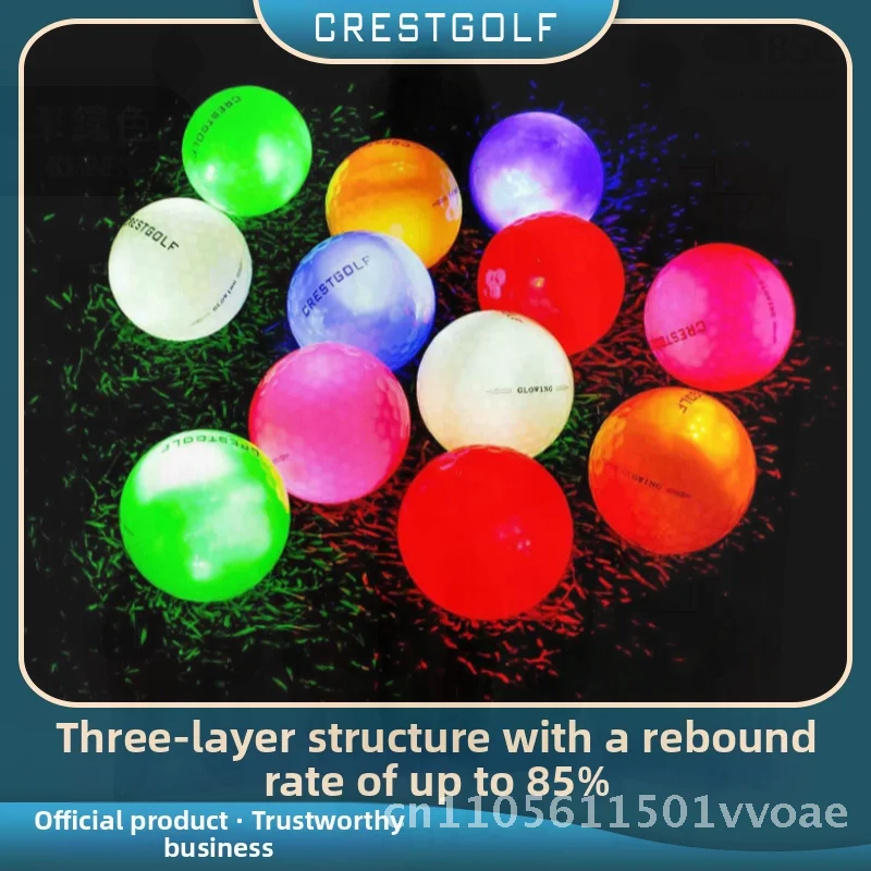 كريست جولف مضيئة كرة جولف LED فلاش ليلة ممارسة الكرة اللون مختلط 6-حزمة المطاط الاصطناعي Surlyn 42 مللي متر مرونة عالية جولف #1