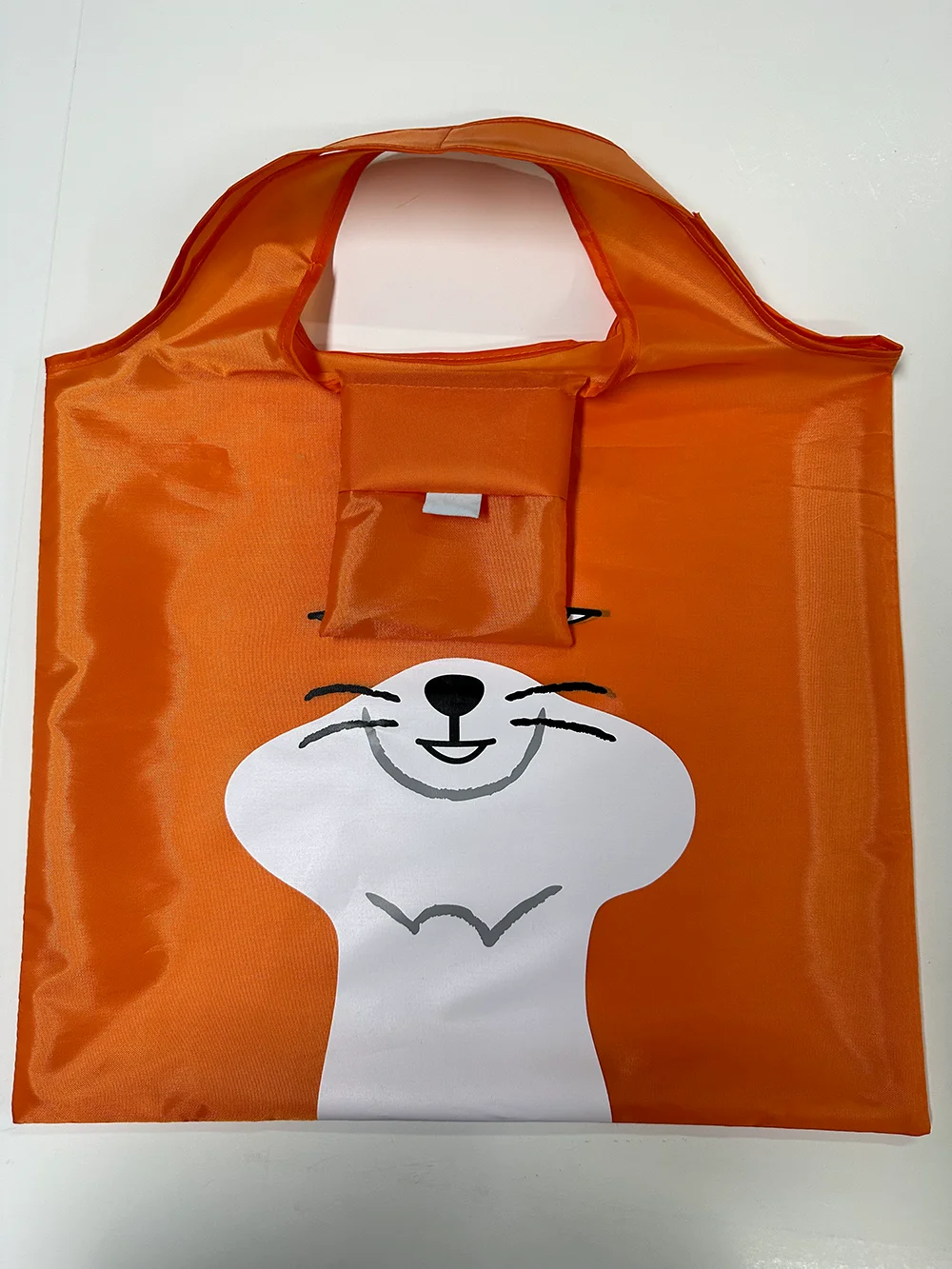 

Модная многоразовая складная сумка для продуктов с ярким рисунком лисы и квадратным чехлом, экологически чистая прочная сумка-тоут из полиэстера высокого класса