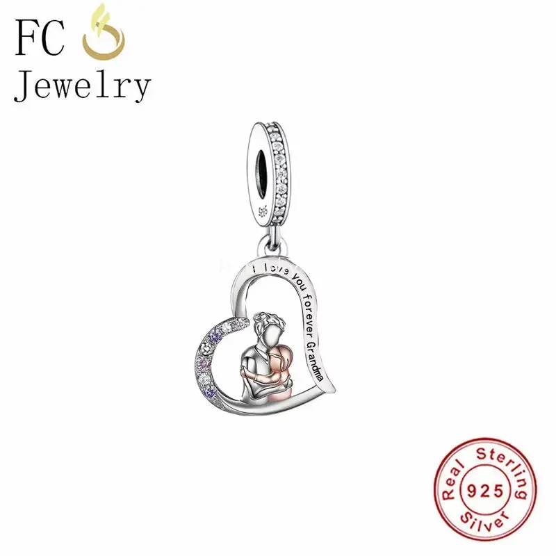 Fit Original Pan Charms Bracelet 925 Sterling Silver Granddaughter Grandma I Love You Forever Bead For Making Women Berloque DIY