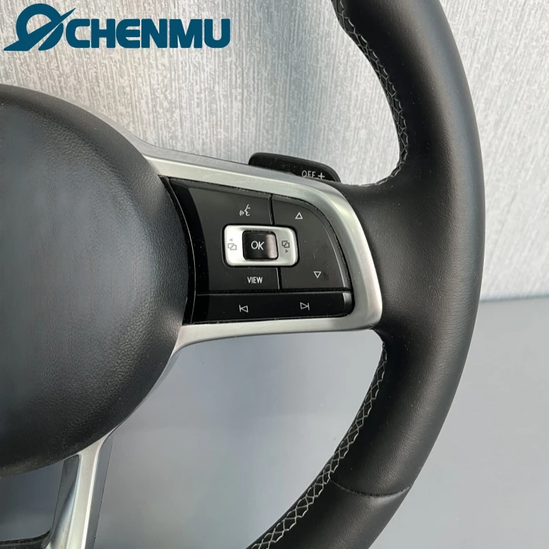 Модернизированный кожаный руль по индивидуальному заказу для Volkswagen VW Polo Golf R 6 7 8 MK6 MK7 GTi Passat B7 B8 Jetta