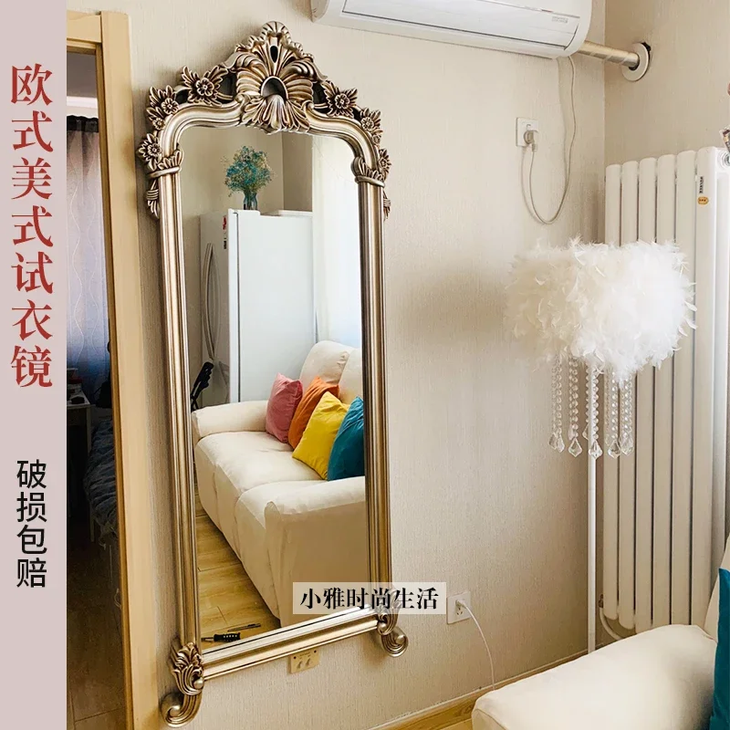 Nordic Full Length Mirror Full Body Aesthetic Shower Gold Mirror Floor Standing Luxury Decorative Miroir Mural Home Decor WH30XP