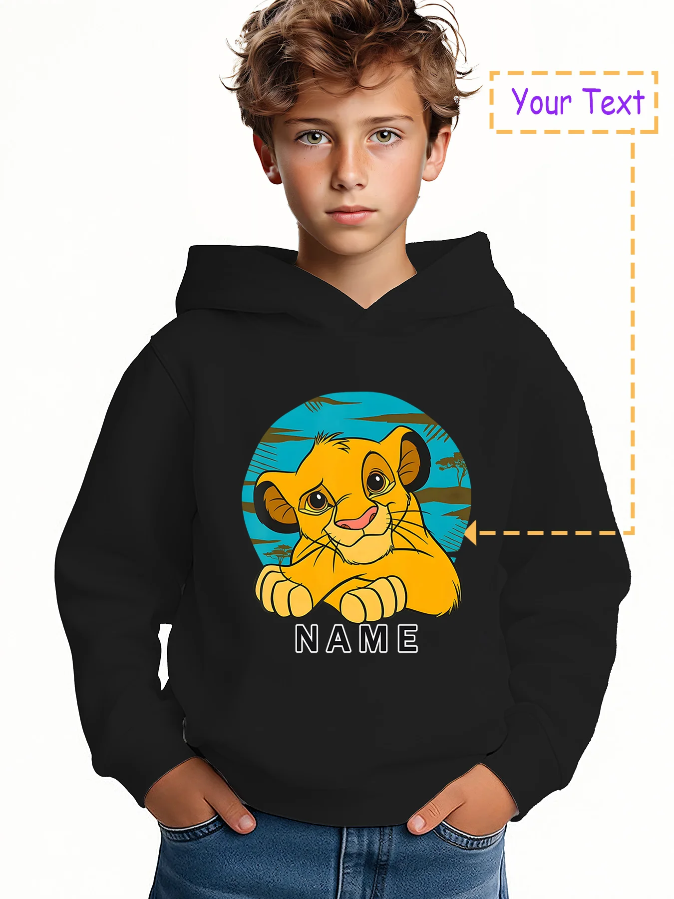 

MINISO The Lion King Simba Boys Hoodie - Featuring the classic childhood image of Simba, this hoodie features a blue