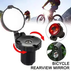 Bicycle Rearview Mirror Adjustable Rotate Cycling Handlebar Led Warning Light Rear View Mirrors for MTB Road Bike Accessori Q8P8