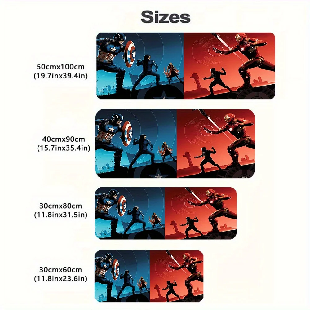 لوحة ماوس "Captain America vs Iron Man: Epic Battle Artwork - لوحة مفاتيح كبيرة ومتينة وقابلة للغسل للاعبين والاستخدام المكتبي - P #2