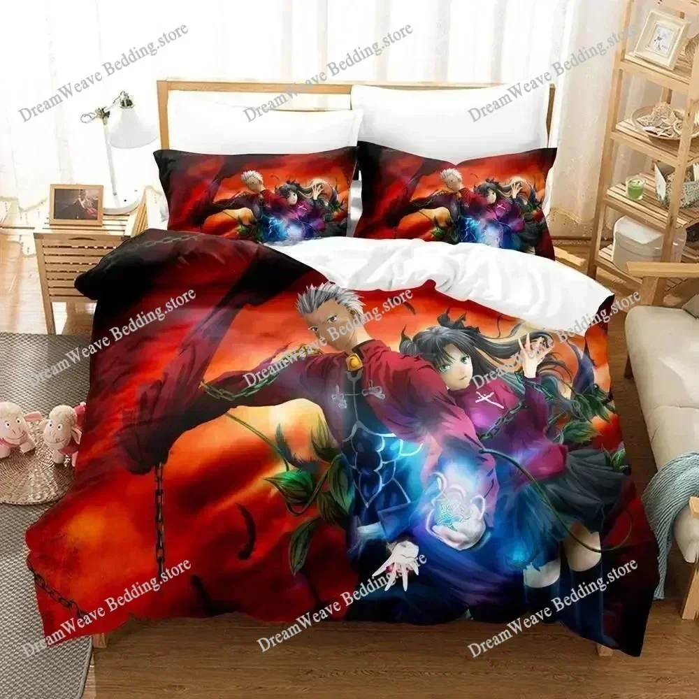 FateStay Night Unlimited Blade Works Cartoon Poster Sheets Quilt Covers Bedding Dormitory Sheets Bedding Set Soft Warm BeddingFQ