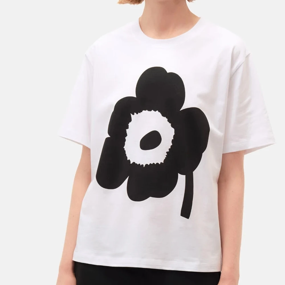 （Miniso）Ho Marimekko Cotton Tshirt Streetwear Oversized T-Shirts Band Cotton Tshirt Tees Women Cotton Tshirt Top Men Clothing