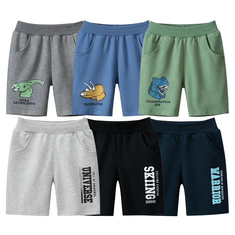 

Boys Cartoon Dinosaur Shorts 2025 Summer New Children's Letter Print Short Pants for Boy Elastic Waist Beach Shorts Kids Clothes