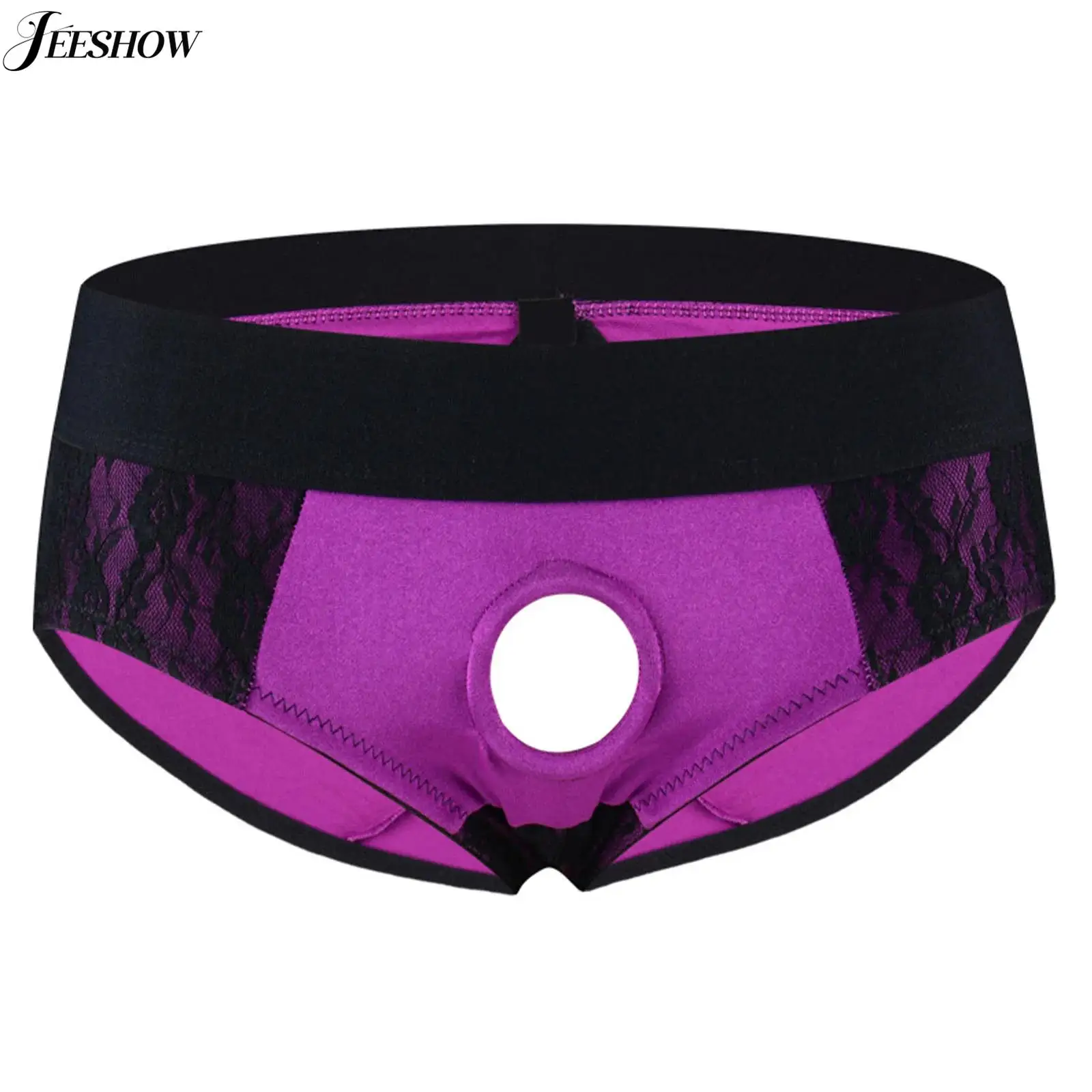 

Сексуальные трусы унисекс для взрослых с вырезами, кружевные трусы с цветочным принтом и открытой промежностью, нижнее белье с низкой посадкой, трусики для женщин и мужчин, Sissy