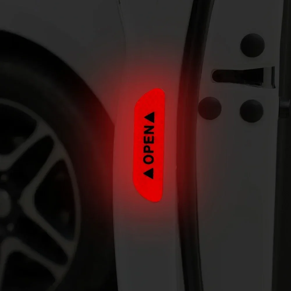 4PCS Fluorescent Car Reflective Strips Warning Stickers For Lada granta vesta kalina priora niva xray largus Opel Astra H G J